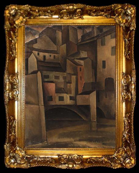 framed  Leo Gestel Ponte Vecchio, ta009-2